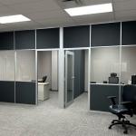 Fabric tackable wall panels and glass demountable wall private offices #1712