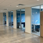 Flex Series Demountable Wall Glass Offices with Solid Core Swing Doors #1706