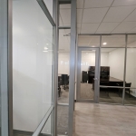 Flex Series field-fit demountable glass wall offices #1696