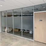 Glass conference room walls with  privacy window film - Flex Series #1718