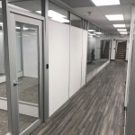 Glass Wall Offices with Solid Base Power Channels Flex Series #1700