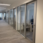 Glass demountable wall offices sliding aluminum frame doors - Flex Series #1704