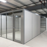 NxtWall Flex Series Freestanding Inplant Modular Glass and Solid Wall Panel Offices #1736