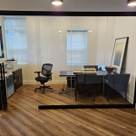 Floor-to-ceiling glass office walls with sliding glass door - View Series #1743