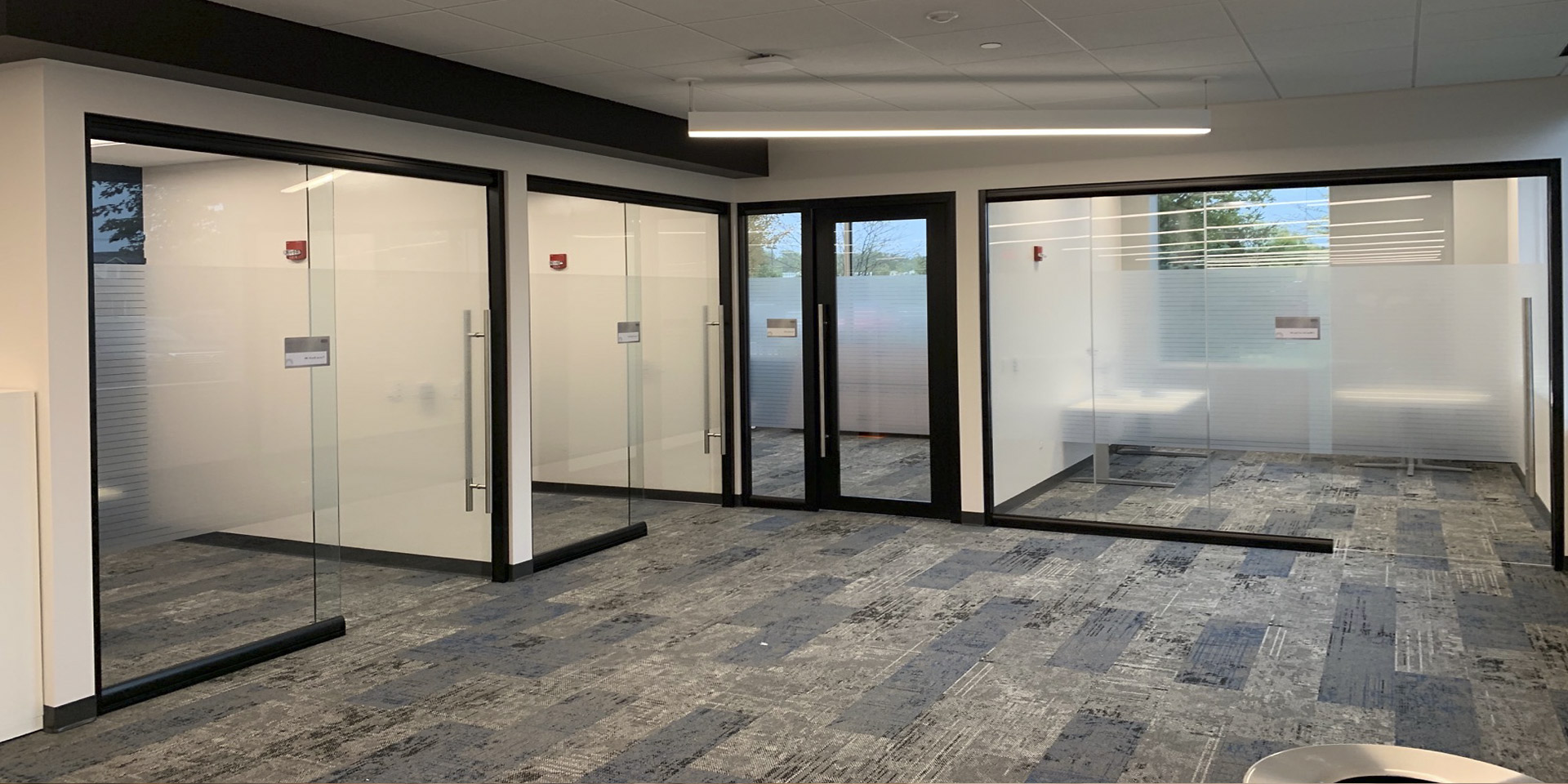 NxtWall View Glass Office Walls Black Aluminum Frame